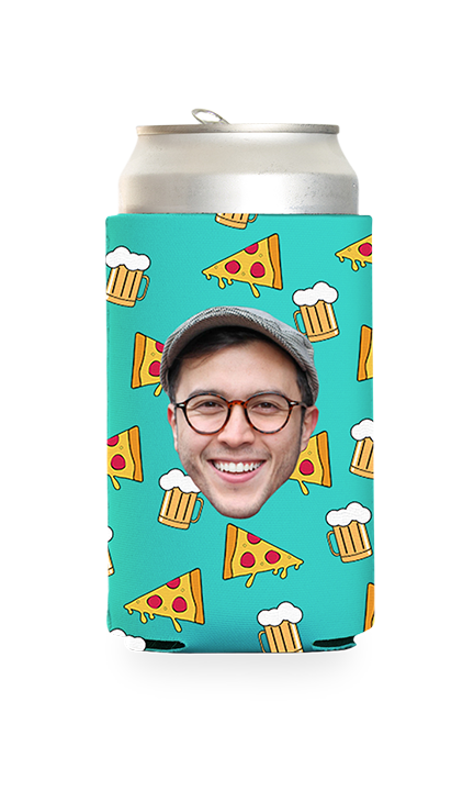 Custom Beer and Pizza Can Cooler