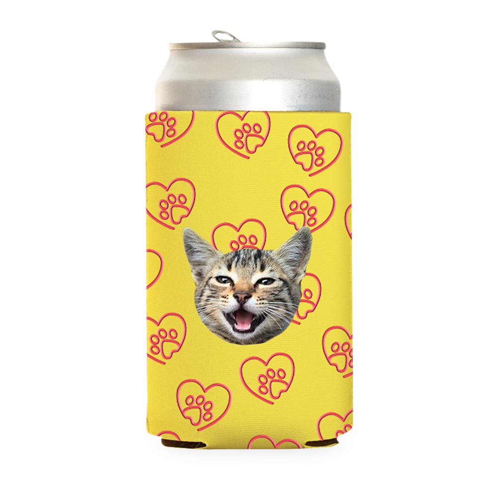 Custom Paw Heart Can Cooler