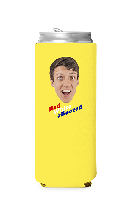 Custom Red White and Boozed Can Cooler