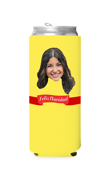 Custom Feliz Navidad Can Cooler