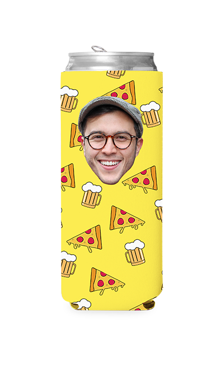 Custom Beer and Pizza Can Cooler