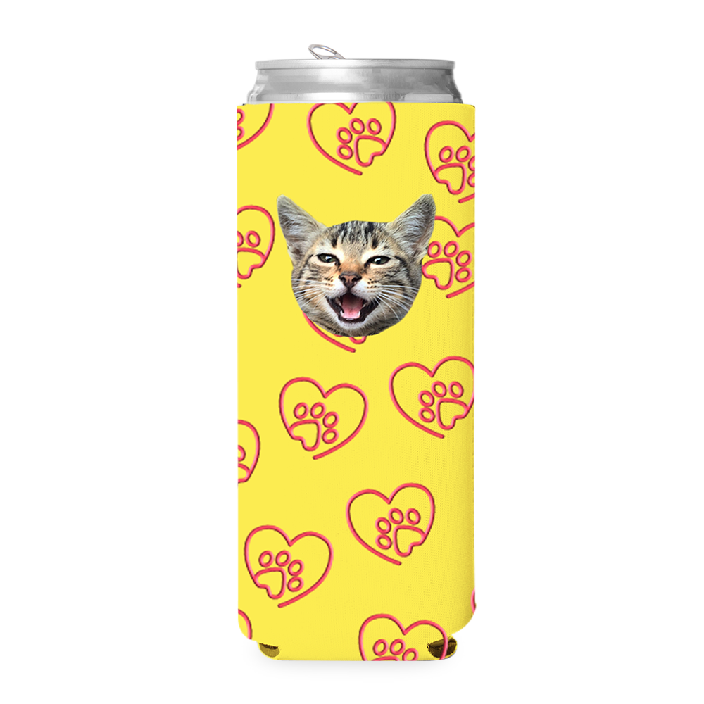 Custom Paw Heart Can Cooler