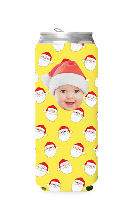 Custom Santa Pattern Can Cooler