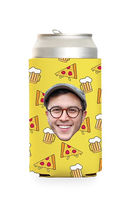 Custom Beer and Pizza Can Cooler